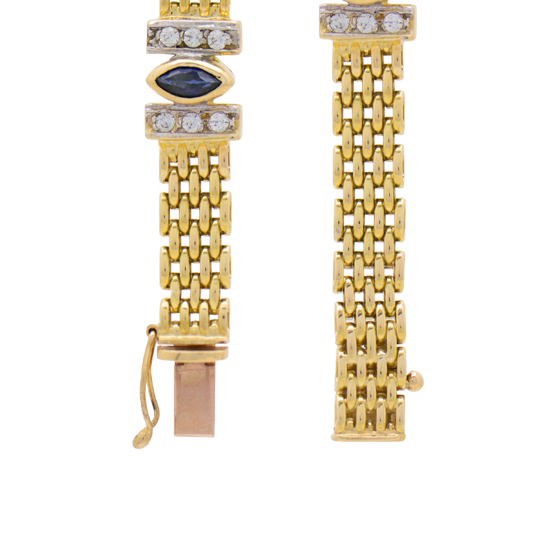 pulsera oro 18 kilates- Panther Con Cubics