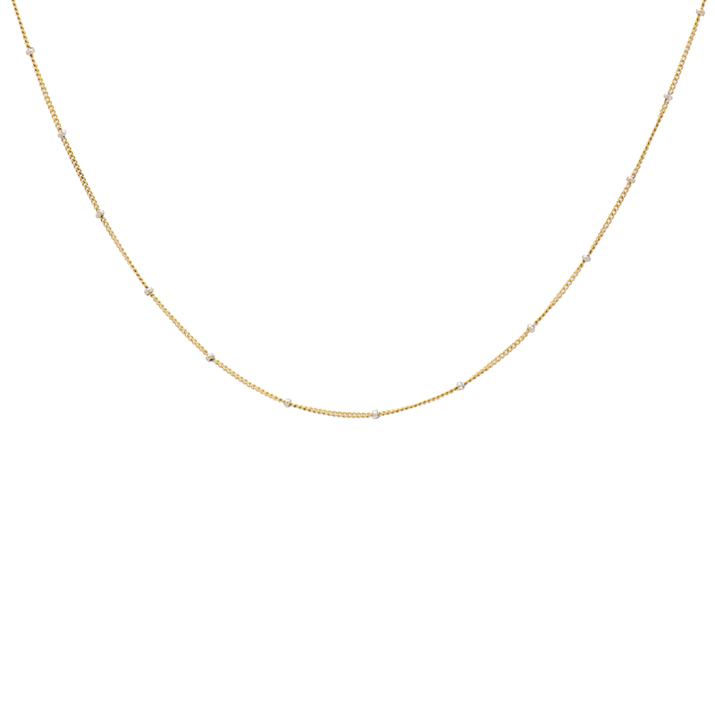 Cadena de Oro 18 Kilates - Groumet con Bolitas Combinada