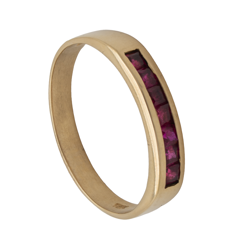 Anillo De Oro 18 Kilates - Medio Sin Fin De Cubic