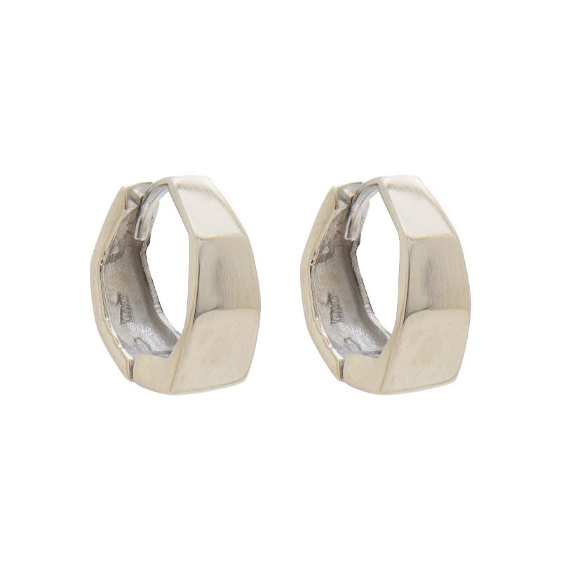 Aros Oro 18k -  Argollas Exagonales
