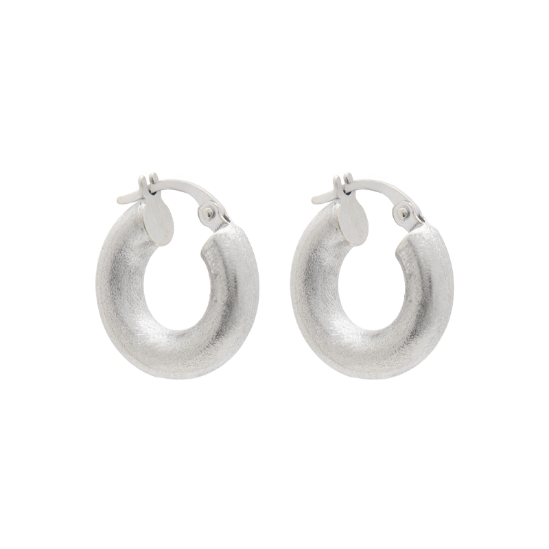 Aros Oro 18k -  Criollitos Facetados Oro Blanco