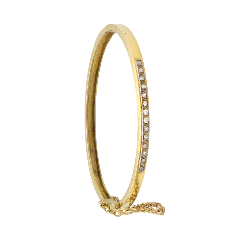 Pulsera Oro 18k -Esclava Frente con Brillantes