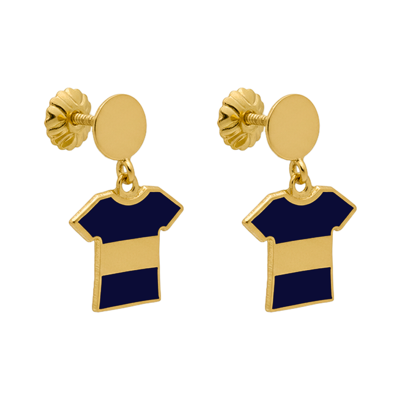 Aro Oro 18k - Camiseta Colgante Boca Jrs