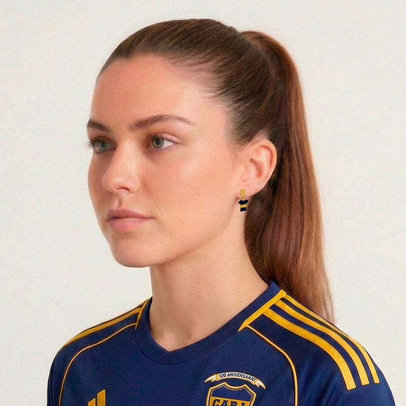 Aro Oro 18k - Camiseta Colgante Boca Jrs