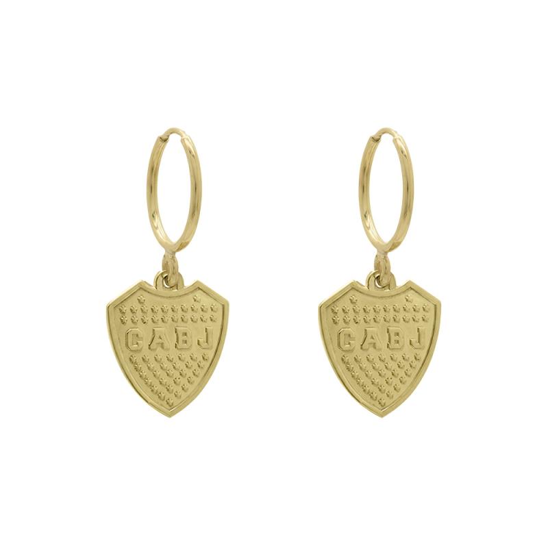 Aro Oro 18k - Escudo Colgante Boca Jrs