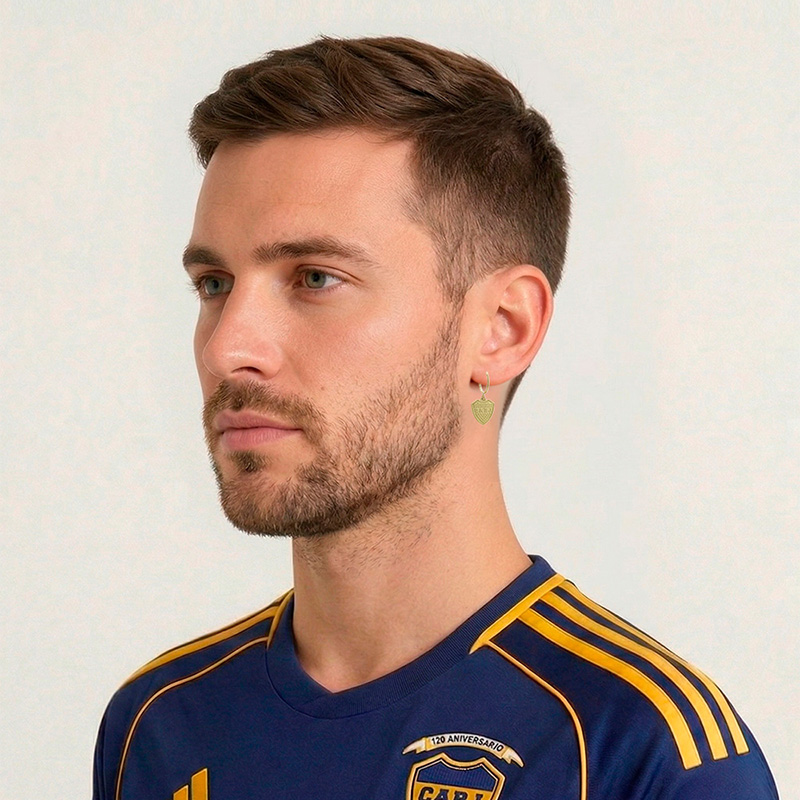 Aro Oro 18k - Escudo Colgante Boca Jrs