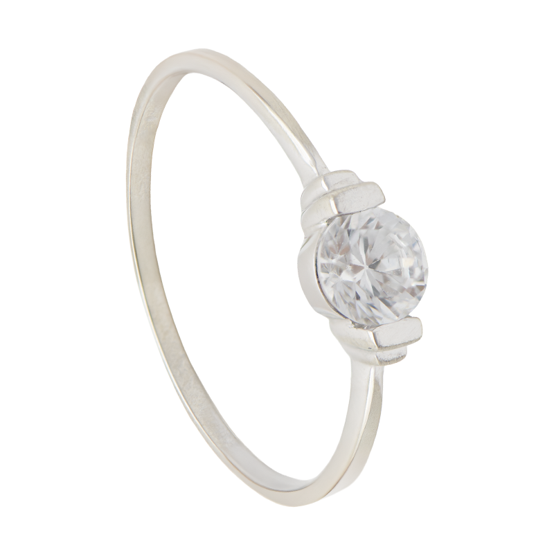 Anillo Oro 18 Kilates - Solitario Con Cubic