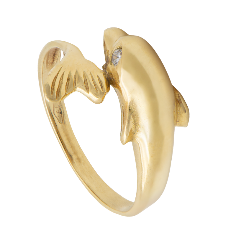 Anillo Oro 18 Kilates - Frente De Delfin