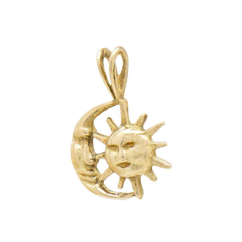 Dije Oro 18 Kilates - Luna y Sol