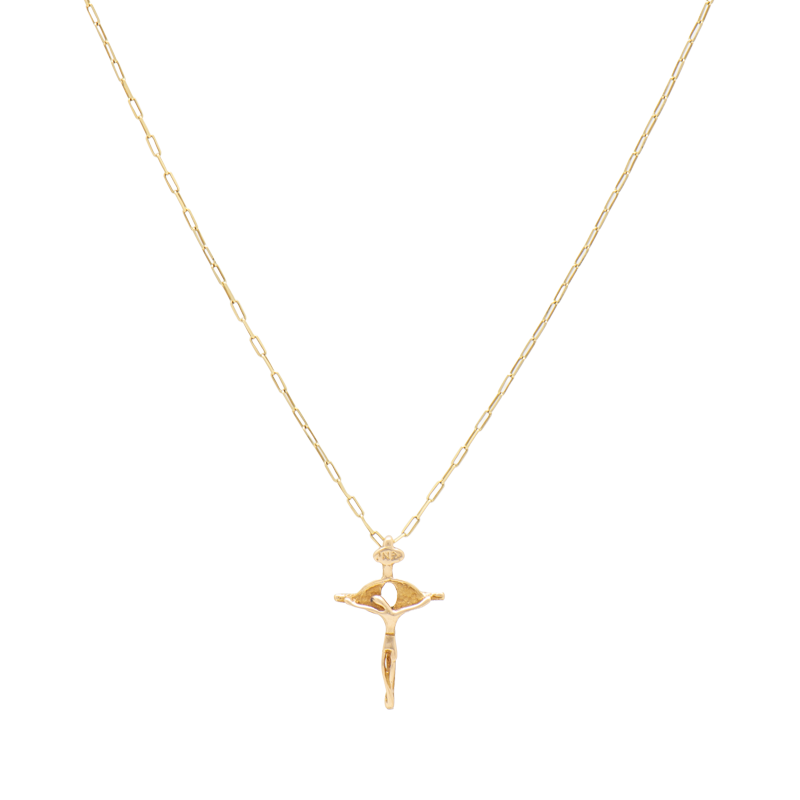 Conjunto de Oro 18 kilates - Cadena Forcet Con Cruz