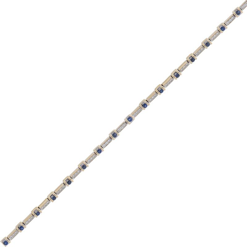 Pulsera Oro 18k - Oro blanco con Zafiros y Brillantes