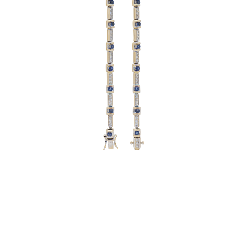 Pulsera Oro 18k - Oro blanco con Zafiros y Brillantes
