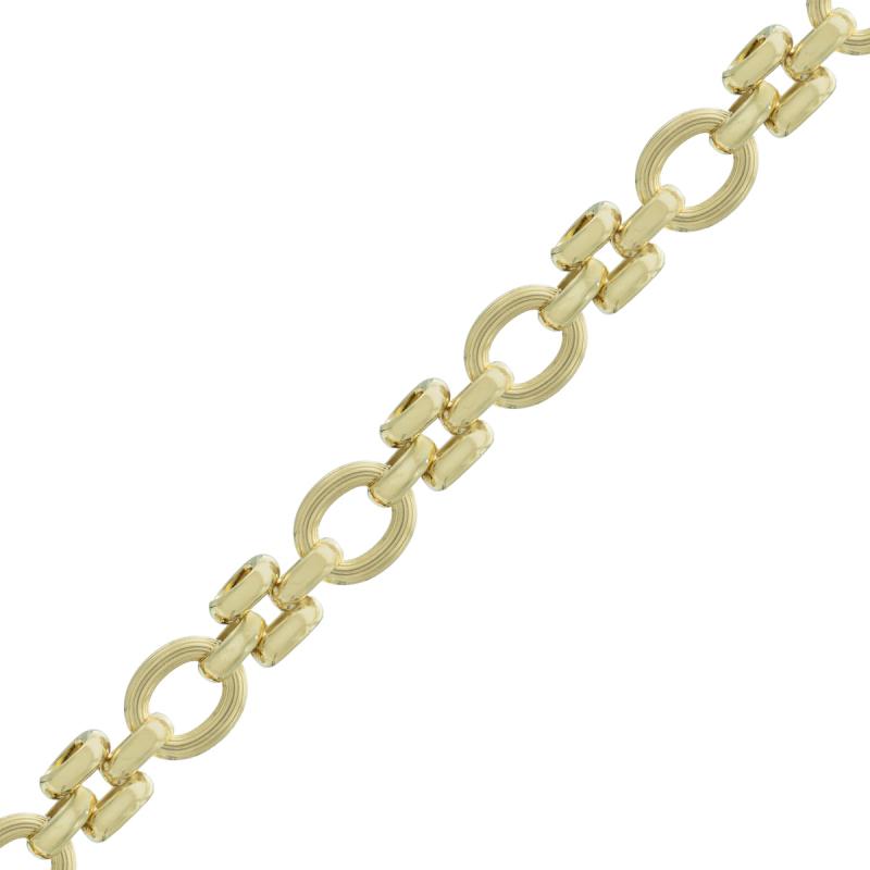 pulsera oro 18 kilates- eslabon ovalo cruz