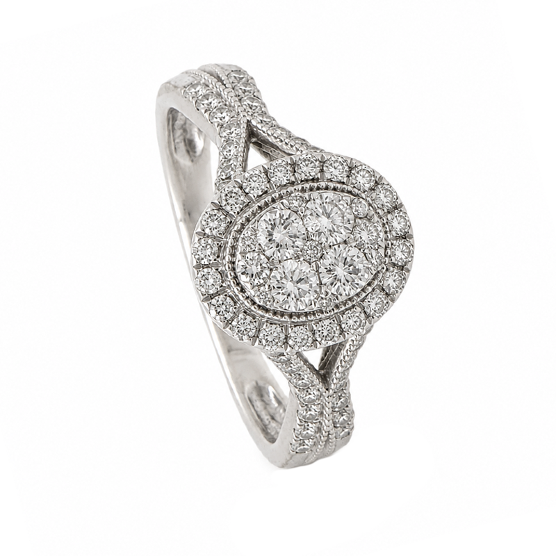 Anillo Oro 18k - Con Frente De Brillantes