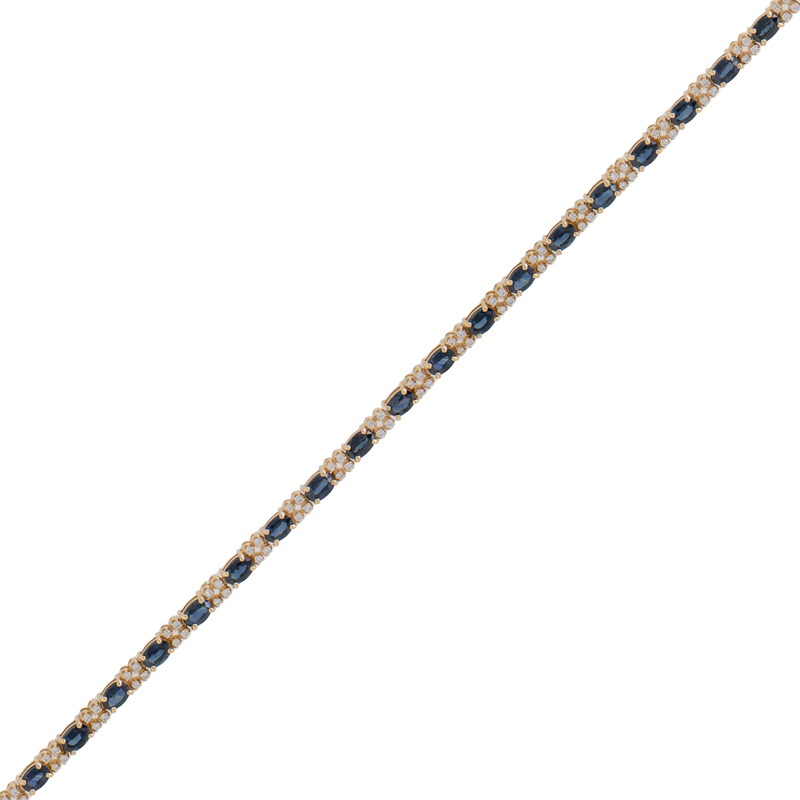 Pulsera Oro 18k - Articulada Con Brillantes Y Zafiros