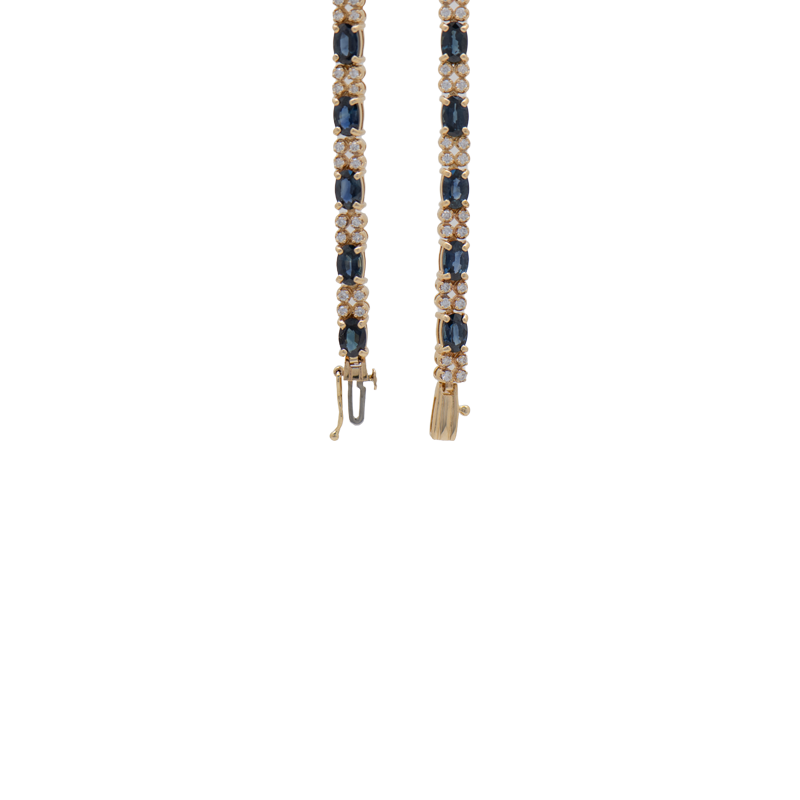 Pulsera Oro 18k - Articulada Con Brillantes Y Zafiros