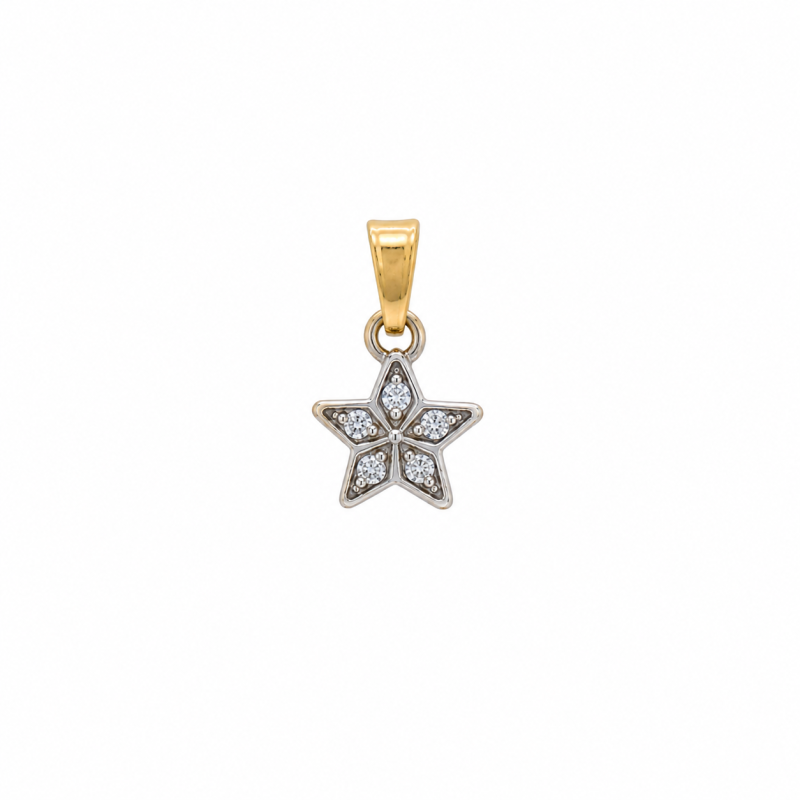 dije Oro 18K - Estrella Con Cubics