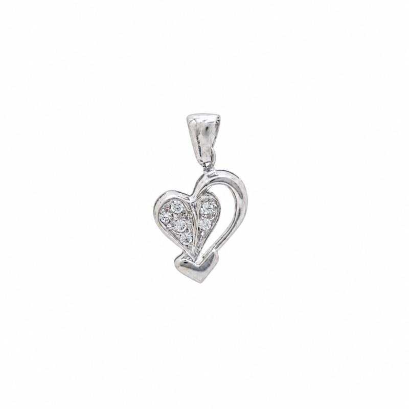 dije Oro 18K - Corazon Triple Con Cubics