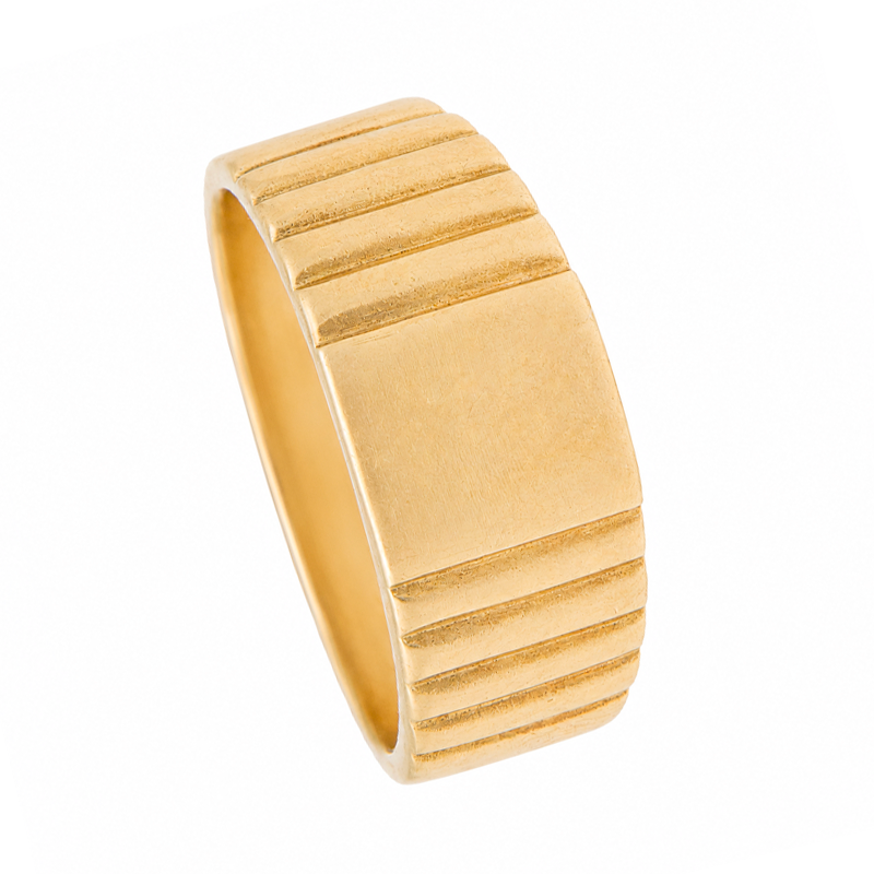 Anillo Oro 18 Kilates - Sello Estriado