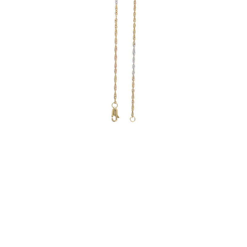 Conjunto de Oro 18 kilates - Singapur combinada con esfera cubics