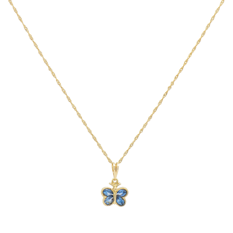 Conjunto de Oro 18 kilates - Singapur con Dije Mariposa