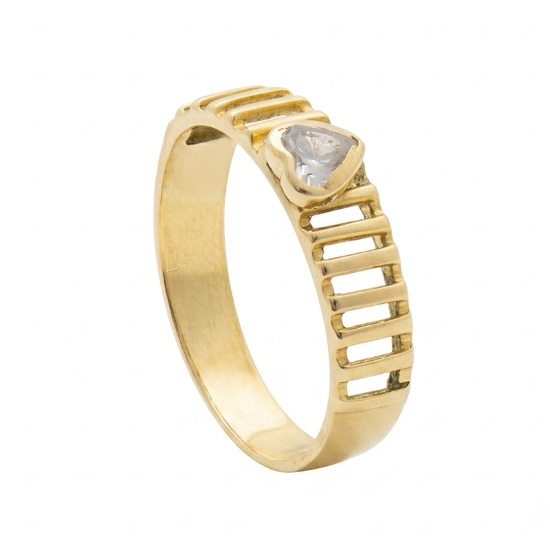 Anillo Oro 18 Kilates - Calado con Corazon central