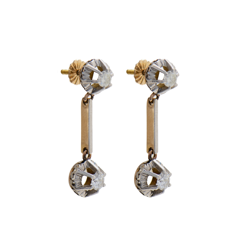 Aros Oro 18k - Aro Colgante con Brillantes
