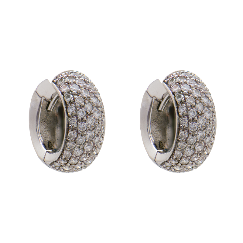 Aros Oro 18k -  Argollas Con Brillantes