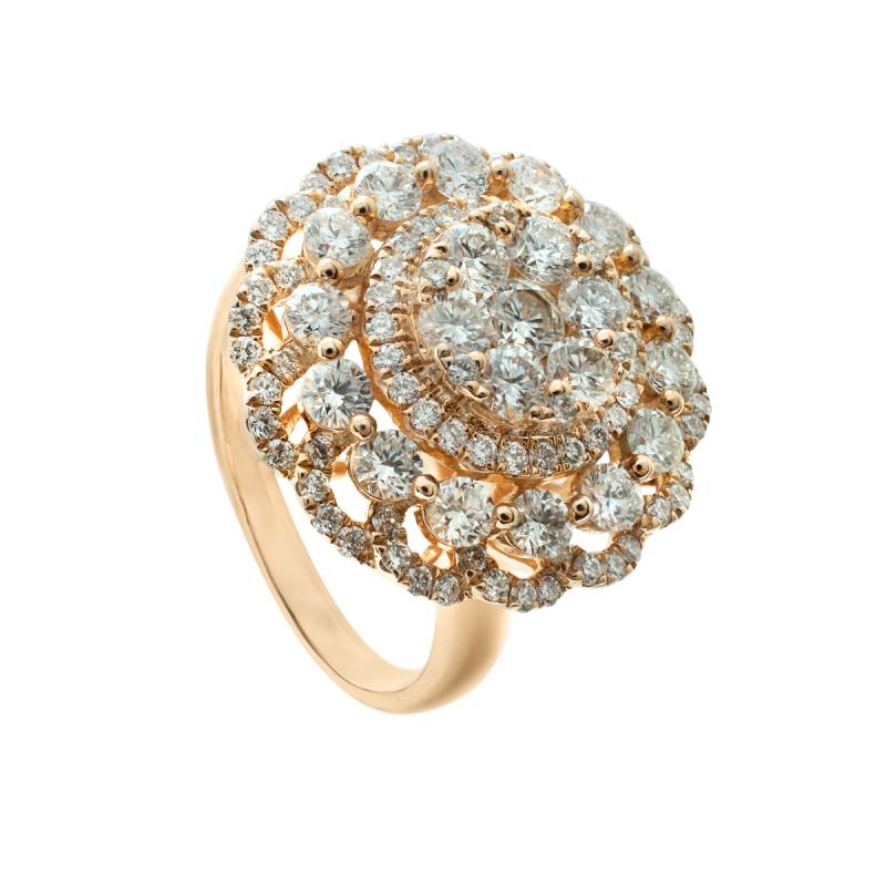 Anillo Oro 18 Kilates - Roseta con Brillantes