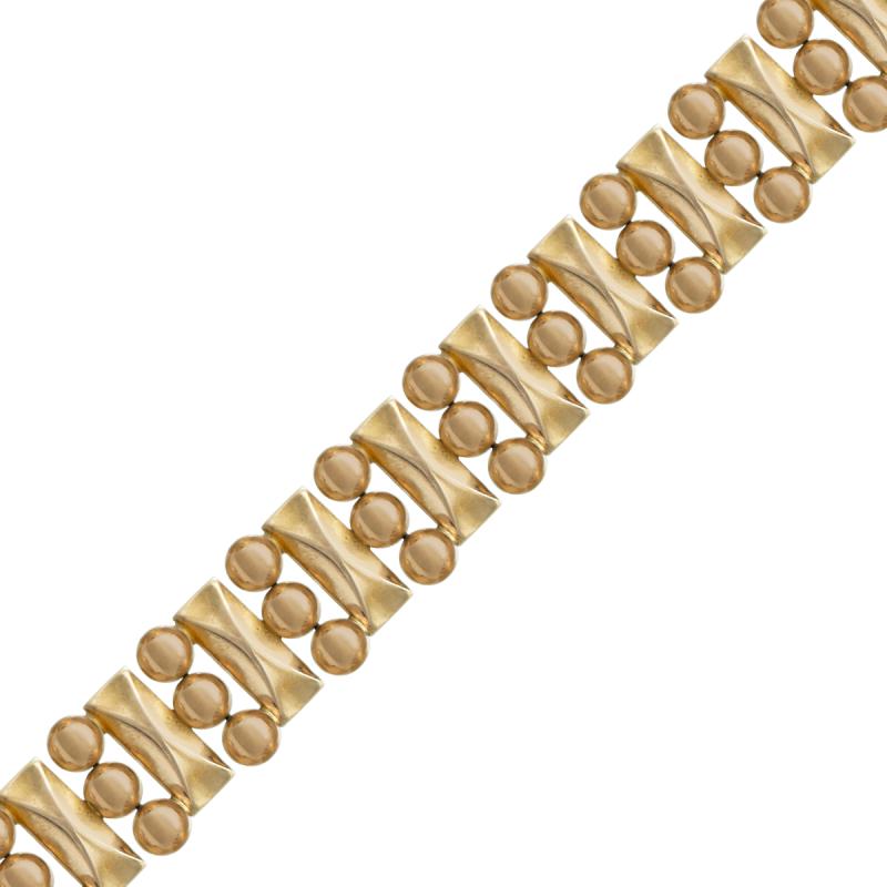 Pulsera Oro 18 Kilates- Ancha Con Bolitas