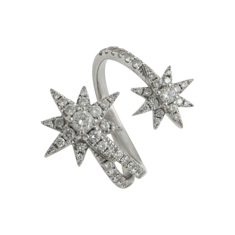 Anillo Oro 18 Kilates- Tipo Estrellas con Brillantes