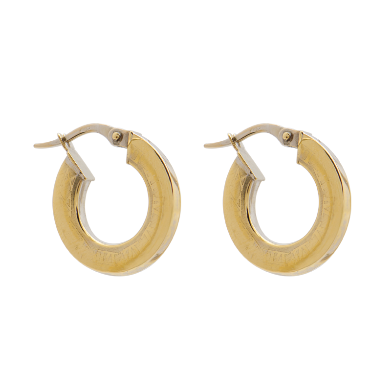 Aros Oro 18k -  Argollas Combinadas Con Numeros Romanos