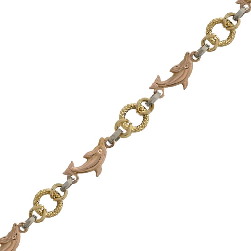 pulsera oro 18 kilates- delfines