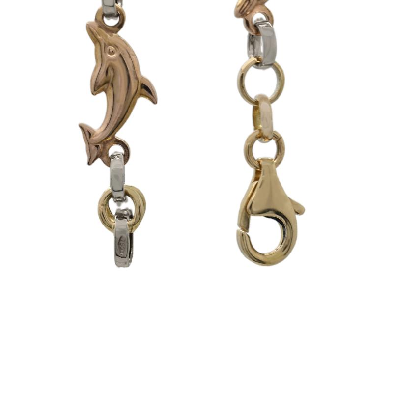 pulsera oro 18 kilates- delfines