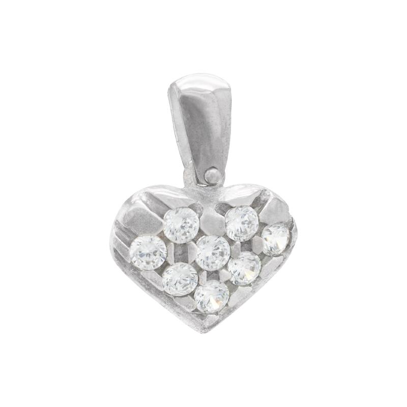 Dije Oro 18 Kilates - Corazon Con Cubics