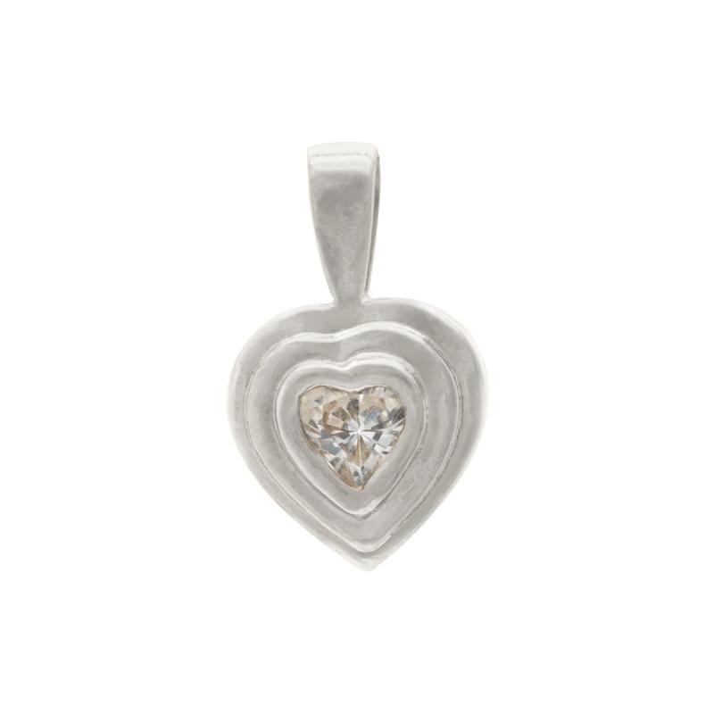 Dije Oro 18 Kilates - Corazon Con Cubic