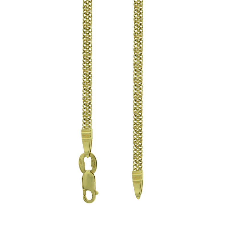 Pulsera Oro 18k - Groumet Doble Con Leones