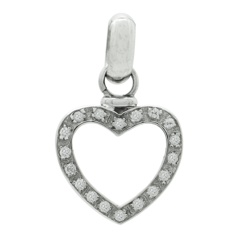 Dije Oro 18 Kilates - Corazón con cubic