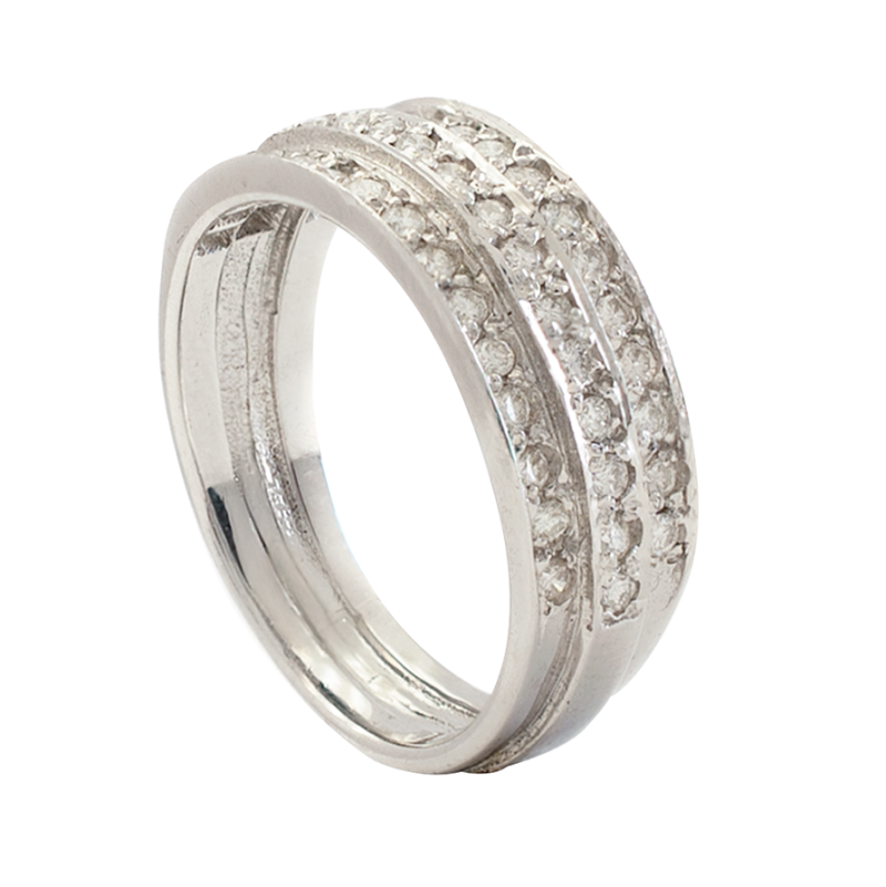Anillo Oro 18 Kilates -Con Frente De Brillantes