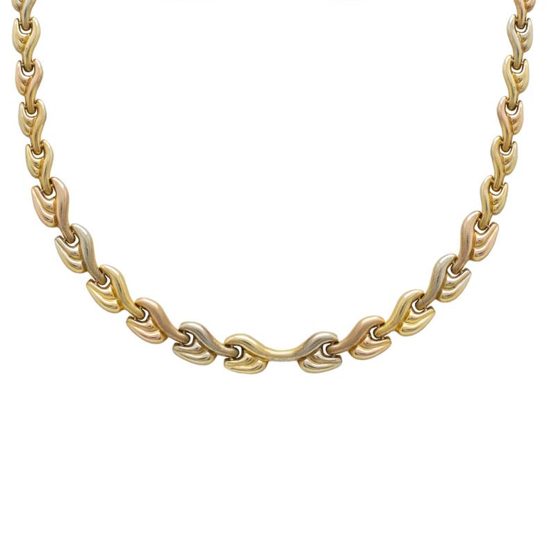 Cadena Oro 18 Kilates-Gargantilla Combinada