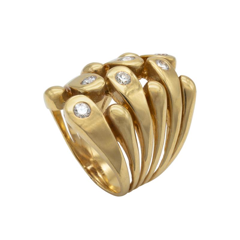 Anillo Oro 18 kilates- Hilos Con Brillantes
