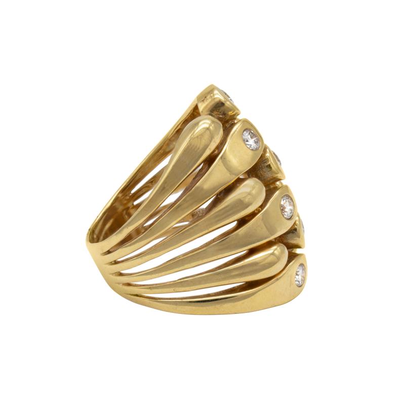Anillo Oro 18 kilates- Hilos Con Brillantes