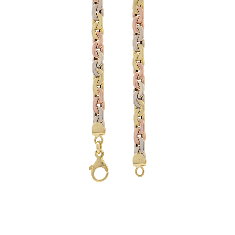 Cadena Oro 18k - Paris Chata Tricolor