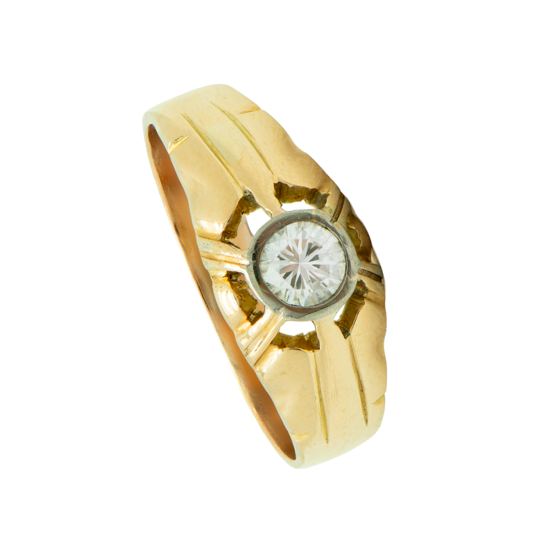 Anillo Oro 18 kilates - Solitario con brillante