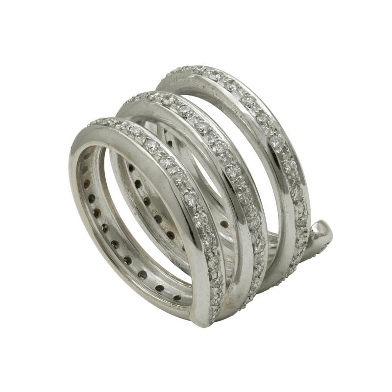 Anillo de Oro 18 kilates - Tipo Resorte Con Brillantes