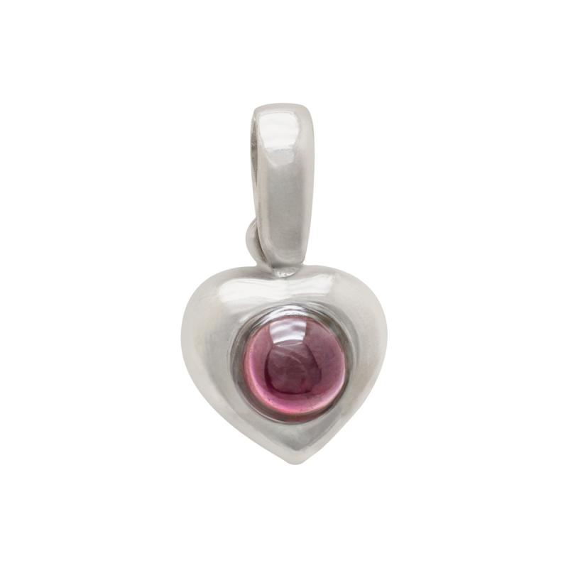 Dije Oro 18 Kilates - Corazon Con Piedra Central