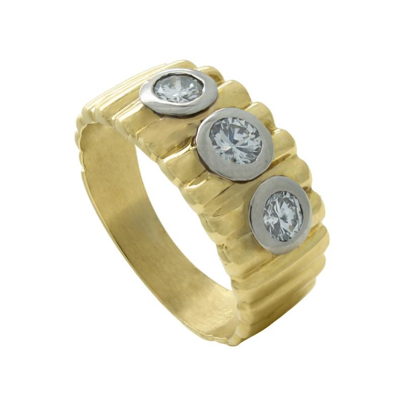 Anillo Oro 18 Kilates- Combinado con Brillantes