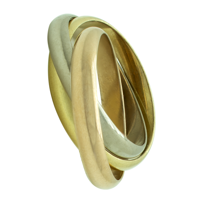 Anillo Oro 18 Kilates- Cartier tricolor triple