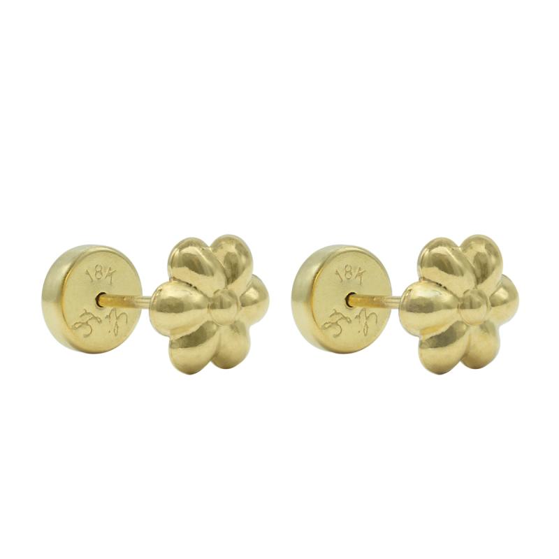 Abridores oro 18 kilates- Flor