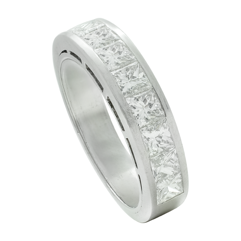 Anillos Oro 18k -  Medio sin fin con Brillantes.